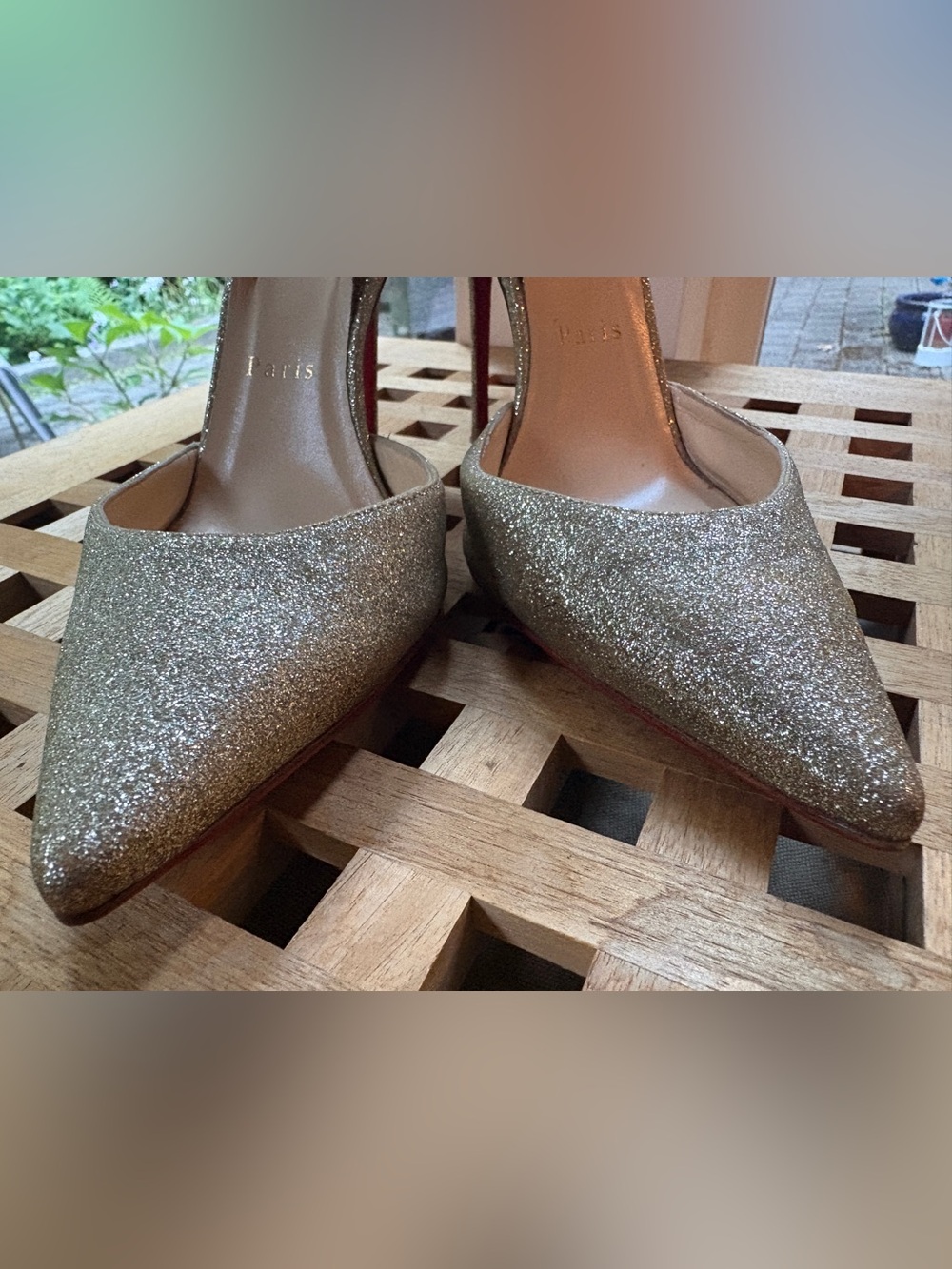 Christian Louboutin Ever 100 glitter slingback pumps - Picture 6 of 8